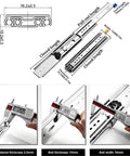Beefy Heavy Duty 500lbs Drawer Slides with Full Extension Ball Bearing Rails 72 Inch Side Mount Tool Box Glides with Lock details