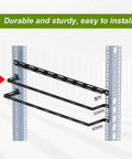 Heavy-Duty 0.5U Server Rack Cable Lacing U-Bar, 19 Inch Horizontal Mount Steel Bar, Pro-Level Cable Management Kit For Neat Racks And Clean Routing mounted on a server rack.