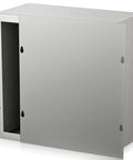 12x12x6 Inch Beefy Steel Electrical Enclosure Pull Box With Screw Cover, Wall Mount, Outdoor Watertight Junction Box Painted Gray, No Knockouts