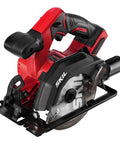 Ultra Compact 12v Brushless Circular Saw equipped with a 5 half inch carbide blade, designed for precise hardwood cuts.