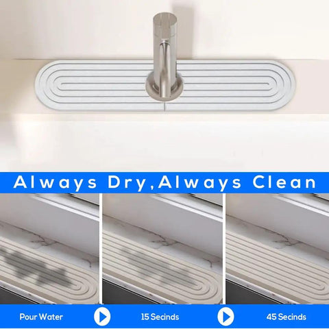 Heavy Duty White Diatomite Sink Stone and Faucet Drying Mat That Soaks Up Every Drop and Keeps Your Kitchen Counter Totally Crisp Quick Dry Splash Protector Wraps Perfectly Around Any Faucet