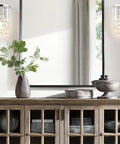 Crystal Hardwired Wall Light With Chrome Finish Sconce And K9 Acrylic Crystal Drops Shade for modern living room setup