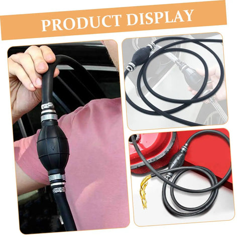 High Flow Gas Siphon Hose No Spill For Quick Liquid Transfer Hand Pump Siphon, black NBR rubber 12mm hose