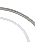Slick Stainless Steel Coil Milk Hose With Top Shelf Opaque Light Blocking Sleeve Smooth Pour And Sick Fit For Espresso Frother Replacement Adapter We8 E6 D6 Z8 Z6 Cool, gray stainless steel and white opaque milk tube.