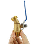 Brass Hose Bib Outdoor Faucet With Three Quarters Inch NPT Inlet And Three Quarters Inch GHT Outlet, Heavy Duty Water Spigot With Long Handle For Easy On Off And Durable Yard Watering, brass hose bib with blue lever handle
