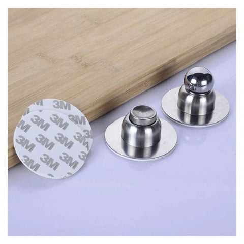 Heavy Duty Stainless Steel Door Stops For Home With Magnetic Noiseless Catch To Hold Doors Open Securely On Walls And Skirting Boards In Bedrooms Bathrooms And Offices with adhesive pads included.