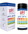 Easy Read pH Test Strips For Urine, Saliva, And Water 0 To 14 Universal Plastic Strips packaging and tube