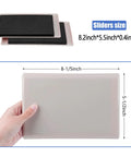8 Pack Furniture Sliders For Carpet Large 8.2 X 5.5 Inch Heavy Duty Glide Pads in beige, showing dimensions and hand holding pad.