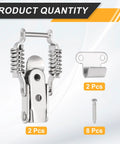 Super Tough Stainless Steel Spring Loaded Toggle Latches With Angle Hook For Toolbox Garage Cabinet And Barn Doors Rust Resistant Heavy Duty Locking Hasps Clamps Set Of 2 Pieces That Hold Up Big.. 2 pcs 201 steel latch with screws
