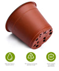 100 Pack 6 Inch Plant Nursery Pots Reusable Waterproof Plastic Pots Seed Starting Pots for Seedlings Garden Projects and Home Pots shown