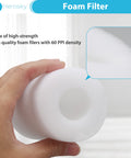 Hand holding WS642AE Filter Foam Kit for Wandvac System, showing foam density