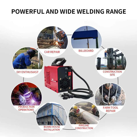 Compact 225A Arc MMA Welder 110V Portable Handheld Rig With IGBT Digital LCD Display Hot Start Feature Includes Electrode Holder Crimping Tool And Electric Brush For DIY Projects