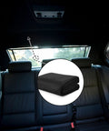 Black suede automotive headliner fabric with 1/9 in. foam backing, 98 x 60 in, shown in car interior