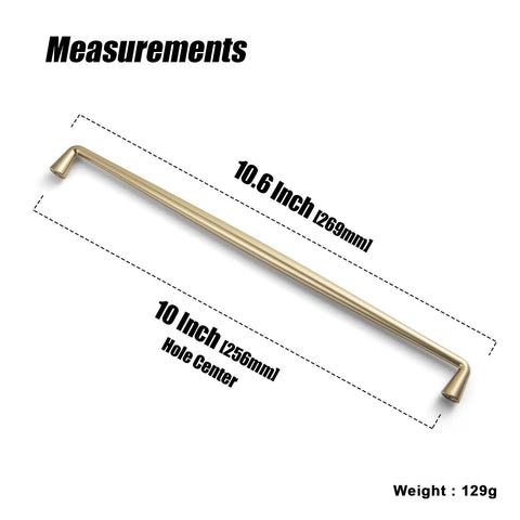 Champagne Bronze Zinc Alloy Cabinet Handles 10 Inch Center Hole Set Of 6 Durable Kitchen And Bedroom Cabinet Pulls Rust Resistant