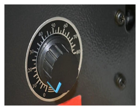 Adjustable temperature dial on Shop Grade Workhorse Hot Bender Machine For Channel Letters And Acrylic Signage Shapes And Bends Pvc Sheet Up To 700 Mm With Submerged Pump Water Cooling Adjustable Settings Runs Smooth.