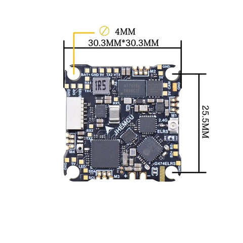 All In One 25x25 FPV Flight Controller With Built In ELRS 2 4G Receiver And 12A 4 In 1 ESC For 1 2S Drones CRSF Ready board view
