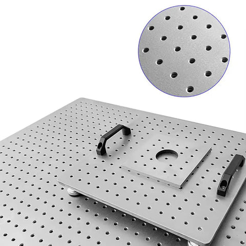 Magnetic Base Stainless Steel Optical Experiment Plate 200x300mm For High-Precision Pro-Grade Lab Work, showing perforated surface
