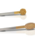 Heavy Duty Titanium Coated Rotary Burr Set Two Piece Coarse Carbide Wood Carving Kit with spiked grinding tips