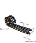 Open Type Drag Chain Cable Carrier with End Connectors for Electrical CNC Router Machines Internal 35x100mm Bend Radius R100