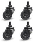 Heavy Duty Swivel Caster Wheels With Brakes M Threaded Stem No Noise Nylon Casters For Furniture, set of 4 black wheels
