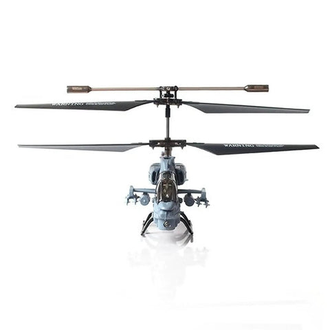 Front view of S108G 3.5 Channel RC Helicopter With Gyro For Stable Indoor Flight showcasing dual rotors and compact design.