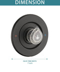 Moen Chateau Shower Trim Kit For Single Handle Valve With Matte Black Finish No Brainer Pull On Push Off Knob Compatible With 1220 And 1225 Cartridges Clear Hot Cold Labels On Knob And Escutcheon Includes Escutcheon Plate Cartridge Not Included. 7 inch valve trim width