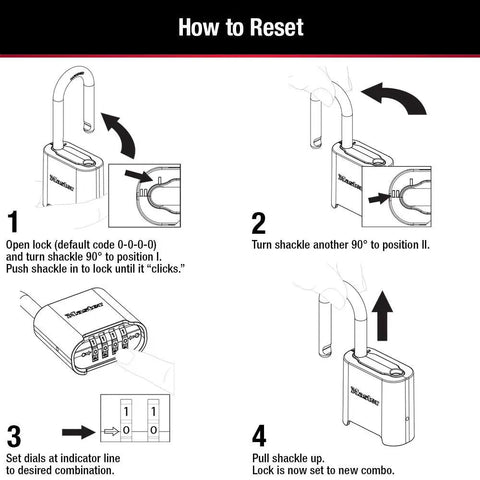 Instructions for resetting Heavy Duty Outdoor Combination Lock 875D Brass Finish, Weatherproof Gate And Shed Lock For Secure Storage.