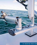 Aluminum Mounting Track For Downriggers And Boat Accessories - 12 Inch Stainless Track For Saltwater Fishing, Killer Trolling Setup With Adjustable Rod Holders And Downriggers, Easy Rail System For Custom Spreads; 18-inch track on boat with rod holders