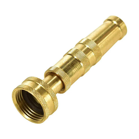 Adjustable Brass Hose Nozzle With Jet Sweep And Four Pattern Spray For Backyard Yard Work, Leak Proof