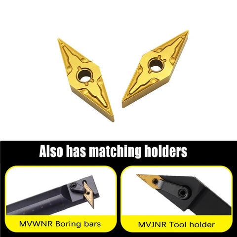 10 Pcs Pro Grade Carbide Inserts VNMG331 VNMG160404 VNMG332 VNMG160408 TiN Coated For MVJNR MVJNL MVVNN Tool Holders Double Sided