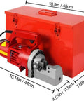 Heavy Duty Electric Rebar Cutter With 1250W Motor Cuts Up To 20mm Steel Bar Fast In Under Four Seconds beside red carry case.