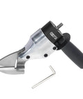 All Purpose Metal Shear Drill Attachment That Slays Sheet Metal Cutting Tasks Upgrades Your Cordless Drill Into A Badass Industrial Grade Tool For Slicing Iron Aluminum And Stainless Steel Panels Fast, featuring a rotating handle and chrome vanadium steel.