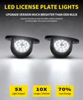 Bright LED License Plate Lights For Dodge Ram Pickup 1994-2001 1500 2500 3500 Pack Of 2 Replacement Tag Lamp Assembly High Power