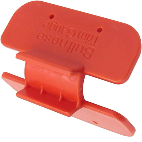 Pro Grade Bullnose Trim Gauge Jig Router Corner Trimmer for Crown Molding Marking Tool shown at an angled view.