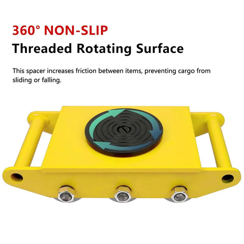 Heavy Duty Machinery Moving Skates With 17600 Lb Load Rating Machine Dollies with 360 degree non-slip rotating surface for stability.