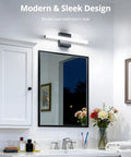 Slim 16 Inch LED Vanity Light Bar Over Mirror For Restroom IP44 Waterproof 9W Cool White 6000K Non Dimmable Lighting Fixture