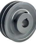 Double Groove V Belt Pulley 4.25 Inch Outer Diameter 0.875 Inch Bore Cast Iron Sheave For A AX 3L 4L V Belts 2 Groove Drive Component