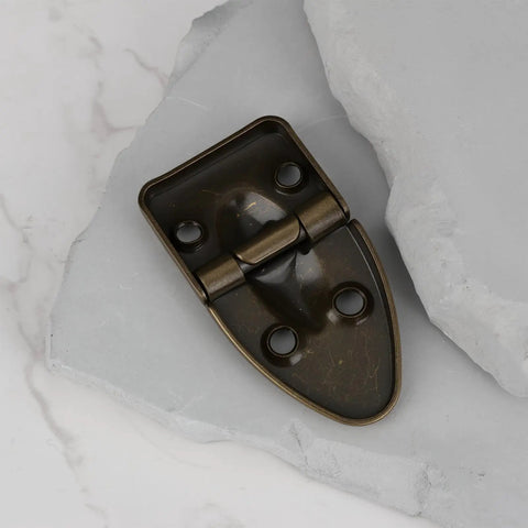 2 Pcs Bronze 90 Degree Flip Hinges For Guitar Cases And Piano Cabinets Music Box Hardware With Smooth Action That Fits Like A Glove For Your Sweet Instrument Setup And DIY Creations on stone surface
