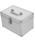 Lockable Aluminum Tool Box With Handle Beefed Up Heavy Duty Impact Resistant Double Layer Storage Case