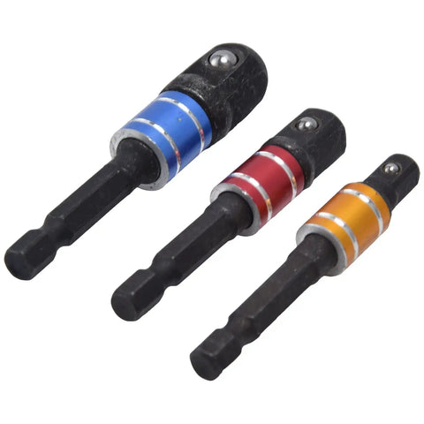 Must-Have 1/4 Inch Hex Shank To Square Head Socket Adapter Kit With Durable Chrome Steel Build For Versatile Tool Conversion And Heavy Duty Performance On Any Project, three-piece set