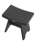18 Inch Waterproof Teak Wood Shower Bench Stool Seat For Inside Shower Safe And Sturdy Seating With No Slip Flared Legs