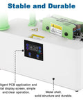 Straight Up Heavy Duty Air Cushion Maker Slick Self Sealing Packer With Thirty Feet Per Minute Inflation And Included One Hundred Sixty Four Foot Film Roll For Daily Shipping Hustles showing digital display and metal structure.