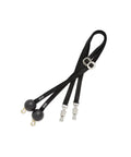 Two Pack Quiet Drop Horse Cross Ties in Black with Durable Nylon Webbing and 3 Inch Rubber Ball Ends for Wall Protection