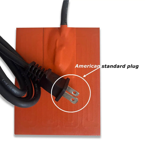 Self Adhesive Silicone Heater Pad For Cars with American standard plug and 5.75 ft cord, 4x5 in heating mat.