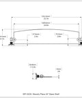 Blueprint of Waverly Place 24 Inch Glass Shelf In Brushed Bronze Finish, Heavy Duty One Quarter Inch Thick Glass, Solid Brass Construction.
