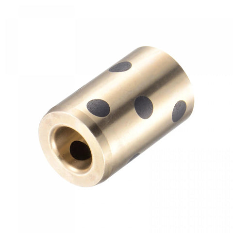 Hassle Free 8Mm Bore 15Mm OD Brass Graphite Bushings Self Lubricating Sleeve Bearings, showcasing smooth surface and black dot pattern.