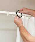 Installing Plastic C Shaped Shower Curtain Hooks Set Of 24 For Easy Glide In The Bathroom Drapery Rod Hangers