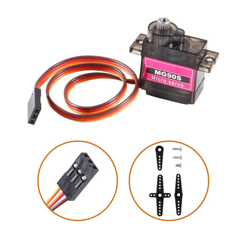MG90S Micro Servo Set For RC Projects Dope Eight 9G Steering Gears 360 Degree Rotation With Metal Gears and accessories