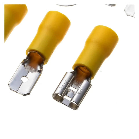 Get Your Hands On This 300 Piece Set Of Red Blue And Yellow Cold Pressed Butt Splice Terminals For Easy Male Female Wire Connections That Are Built To Last With A Handy Storage Box Included For All Your DIY Electrical Fixes And Car Repairs, yellow insulated terminals