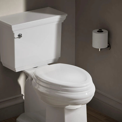 Stonewood Elongated Wood Toilet Seat With Color Matched Hinges, Compression Molded Wood For A Solid Feel, fits elongated toilets, bathroom view